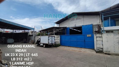 GUDANG KAMAL INDAH LUAS 23X29m 1 LANTAI, HADAP TENGGARA