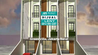 PROMO..MURAH...RUMAH BARU MINIMALIS 3 LANTAI DI GREEN VILLE, JAKARTA BARAT (ADA 3 UNIT) 