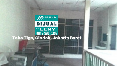 TURUN HARGA...TANAH & BANGUNAN (RUKO 2 LANTAI) DI TOKO TIGA, GLODOK, JAKARTA BARAT, HITUNG TANAH