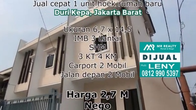 RUMAH BARU MINIMALIS DI DURI KEPA, JAKARTA  BARAT