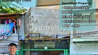 Ruko 3lt Jembatan Lima Strategis Dekat Pasar Cocok Usaha Rm195
