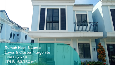 Dijual Rumah Hoek 3 Lantai Lavon 2 Cluster Margonite Tipe G 7x9 