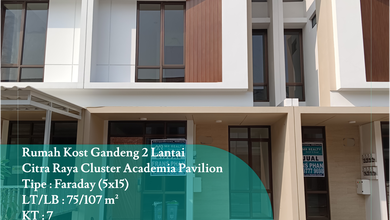 Dijual Gandeng Rumah 2 Lantai di Citra Raya Cluster Academia Pavilion Tipe Faraday No 17