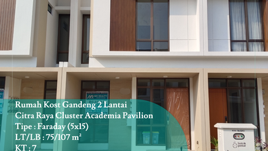Dijual Gandeng Rumah 2 Lantai di Citra Raya Cluster Academia Pavilion Tipe Faraday No 19