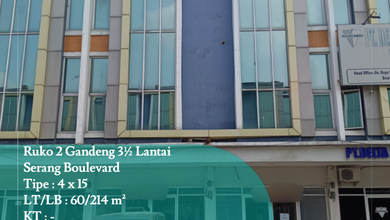 Disewa 2 Ruko Gandeng 3 Lantai di Ruko Serang Boulevard