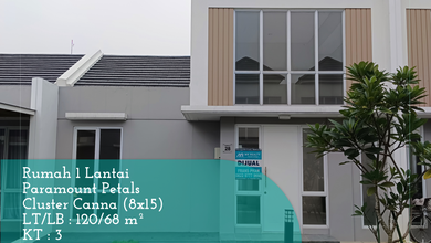Dijual Rumah 1 Lantai Paramount Petals Cluster Canna Tipe 8x15