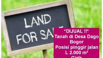 Tanah di Desa Dago Parung Panjang Bogor Posisi pinggir jalan
