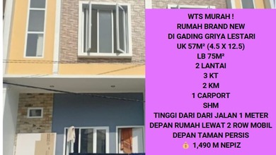 Dijual Murah Rumah Brand New di Gading Griya Lestari