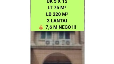 Dijual Bu Ruko Pik Boulevard. Luas 5X15m