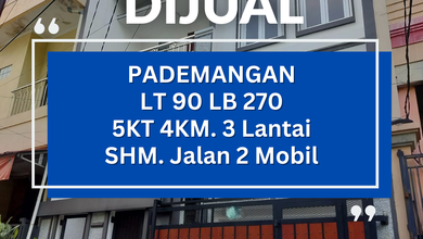 Dijual Cepat Rumah 3 LT Pademangan SHM Jalan 2 Mobil