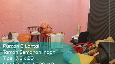 Rumah 2 Lantai Taman Semanan Indah, Tipe 7,5X20, Lt/Lb 150/200, SHM