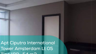 Apartement Ciputra International Tower Amsterdam Lt 05, 1BR, Non Furnished
