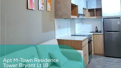 Apartement M town Residence Tower Bryant Lt 18, 2br, Full Furnished