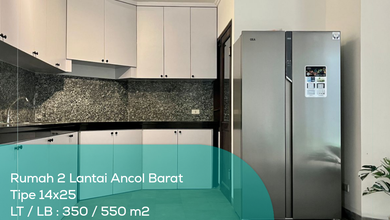 Rumah 2 Lantai Ancol Barat, Tipe 14X25, LT LB 350 550 M2, Full Furnished