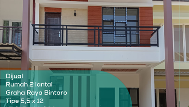 Rumah 2 Lantai Graha Raya Jl Fortune Breeze, Tipe 5,5x12, Lt lb 66 88 M2, Non Furnished