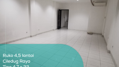 Ruko 4 Lantai Ciledug Raya, Cipulir, Tipe 4,7x22, Lt lb 103 296 M2, Non Furnished