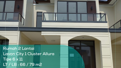 Rumah 2 Lantai Lavon City 1 Cluster Allura, Tipe 6x11, Lt lb 66 79 M2, Non Furnished, SHM