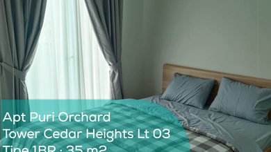 Apartement Puri Orchard Tower Cedar Heights Wing A Lt 03, 1BR, Full Furnished