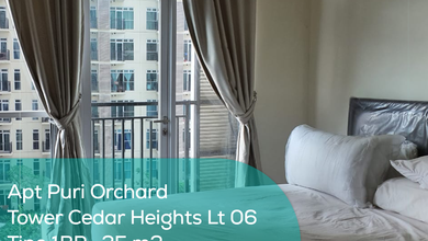Apartement Puri Orchard Tower Cedar Heights Wing B Lt 06, 1BR, Semi Furnished