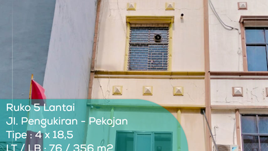 Ruko 5 Lantai Jl Pengukiran Pekojan, Tipe 4x18,5, LT/LB 76/356 m2, Non Furnished