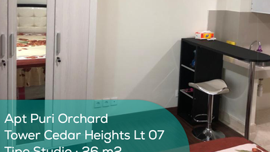 Apartement Puri Orchard Tower Cedar Heights Wing B LT 07, Studio, Full Furnished