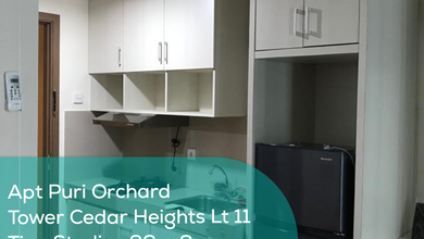 Apartement Puri Orchard Tower Cedar Heights Wing B Lt 11, Studio, Full Furnished