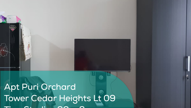 Apartement Puri Orchard Tower Cedar Heights Wing B Lt 09, Studio, Full Furnished