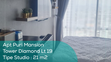 Apartement Puri Mansion Tower Diamond LT 19, Studio, Full Furnished, PPJB