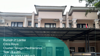 Rumah 2 Lantai Citra Raya Cluster Telaga Mediterania, Tipe 5x20, Lt lb 100 180, Full Furnished, SHM