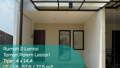 Rumah 2 Lantai Taman Palem Lestari, Tipe 4x14,4, LT/LB 57,6/77,5 m2, Non Furnished, PPJB