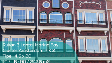 Rukan 3 Lantai Marina Bay Pik 2, Tipe 4,5X20, Lt/Lb 90/247,5 M2