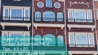 Rukan 3 Lantai Marina Bay Pik 2, Tipe 4,5X20, Lt/Lb 90/247,5 M2, PPJB