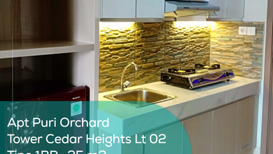 Apartement Puri Orchard Tower Cedar Heights Wing A Lt 02, 1BR, Full Furnished