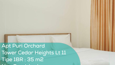 Apartemen Puri Orchad Tower Cedar Heights Wing A LT 11, 1 Br, Non Furnished