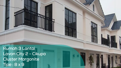 Rumah 3 Lantai Lavon City 2 Cluster Margonite, Tipe 8x9, LT/LB 72/166 m2, AJB