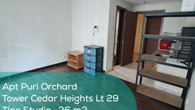 Apartement Puri Orchard Tower Cedar Heights Wing B LT 29, Studio, Semi Furnished
