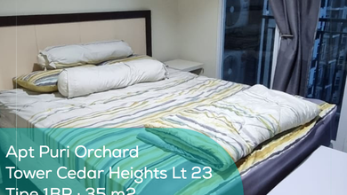 Apartement Puri Orchard Tower Cedar Heights Wing B LT 23, 1Br, Full Furnished